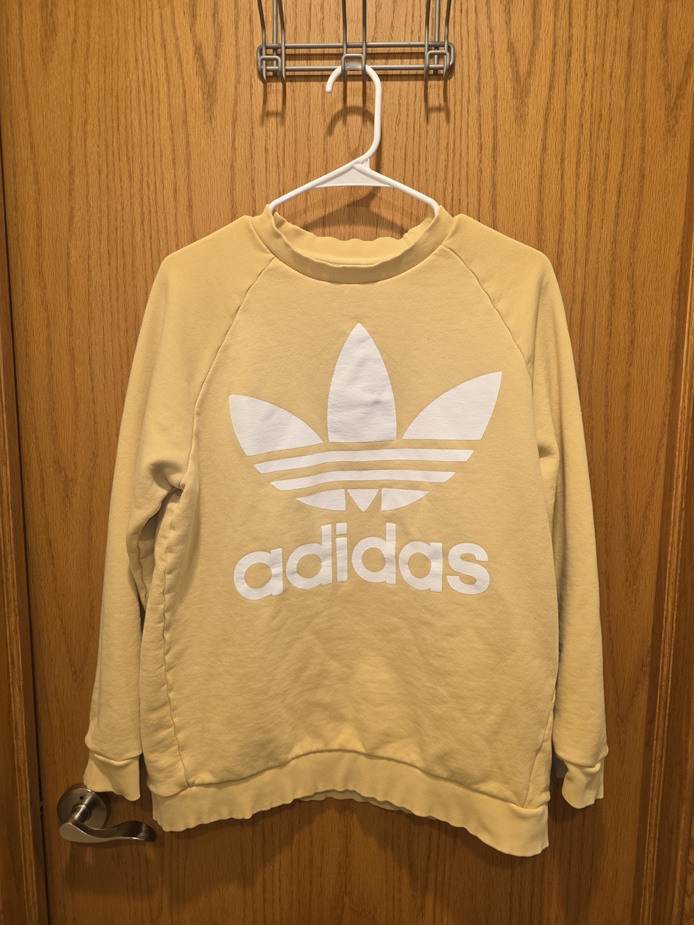 Adidas Trefoil Crewneck Sweatshirt - Pale Yellow & White